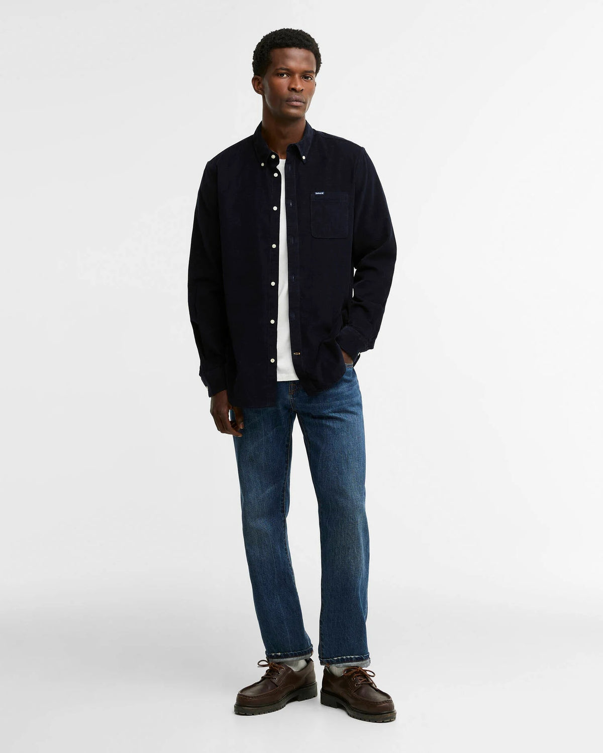 Barbour Ramsey Tailored Cord Shirt - Navy