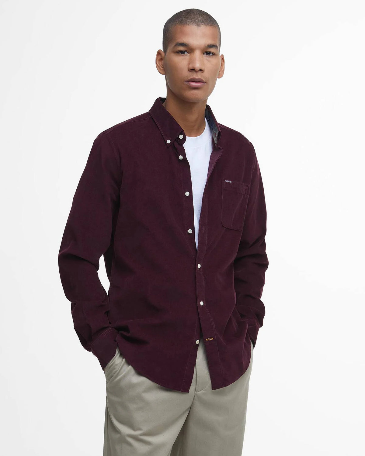 Barbour Ramsey Tailored Long-Sleeved Shirt - Winter Red