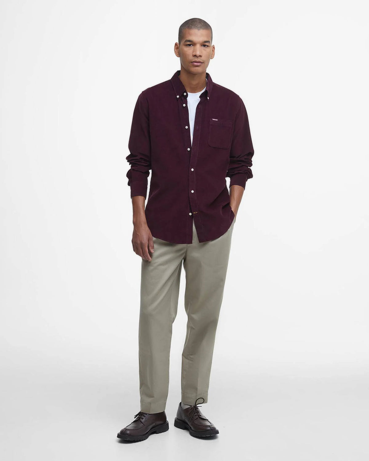 Barbour Ramsey Tailored Long-Sleeved Shirt - Winter Red