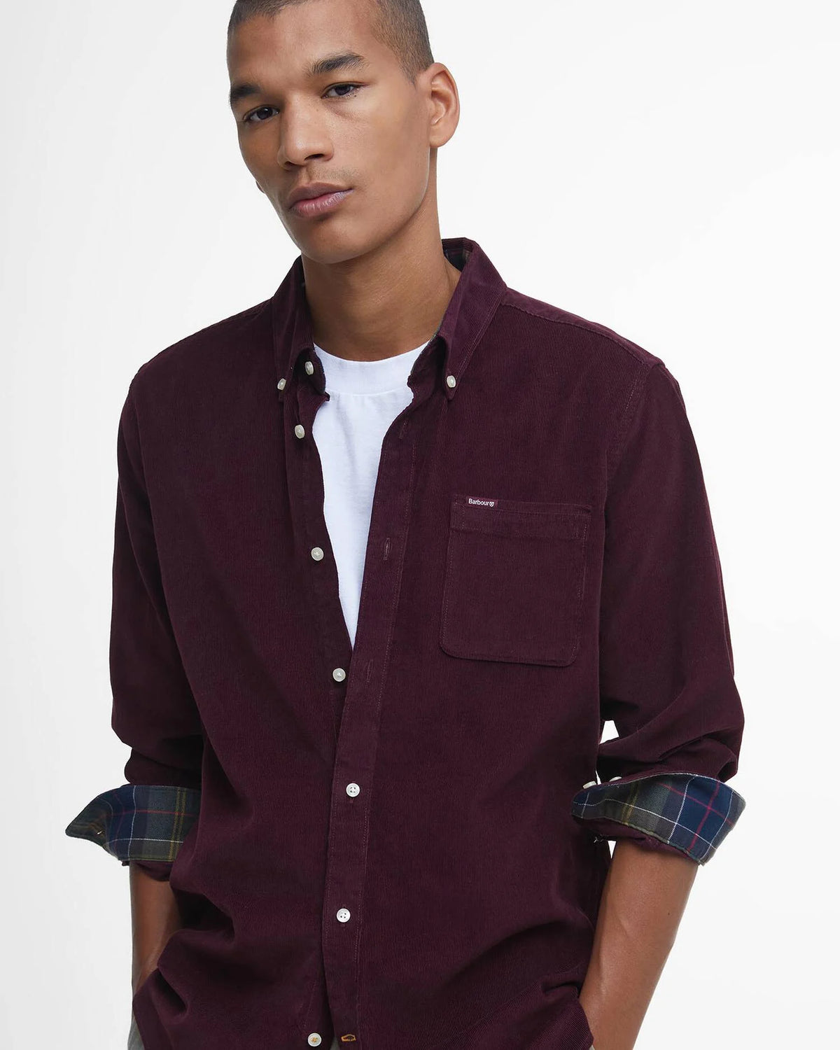 Barbour Ramsey Tailored Long-Sleeved Shirt - Winter Red