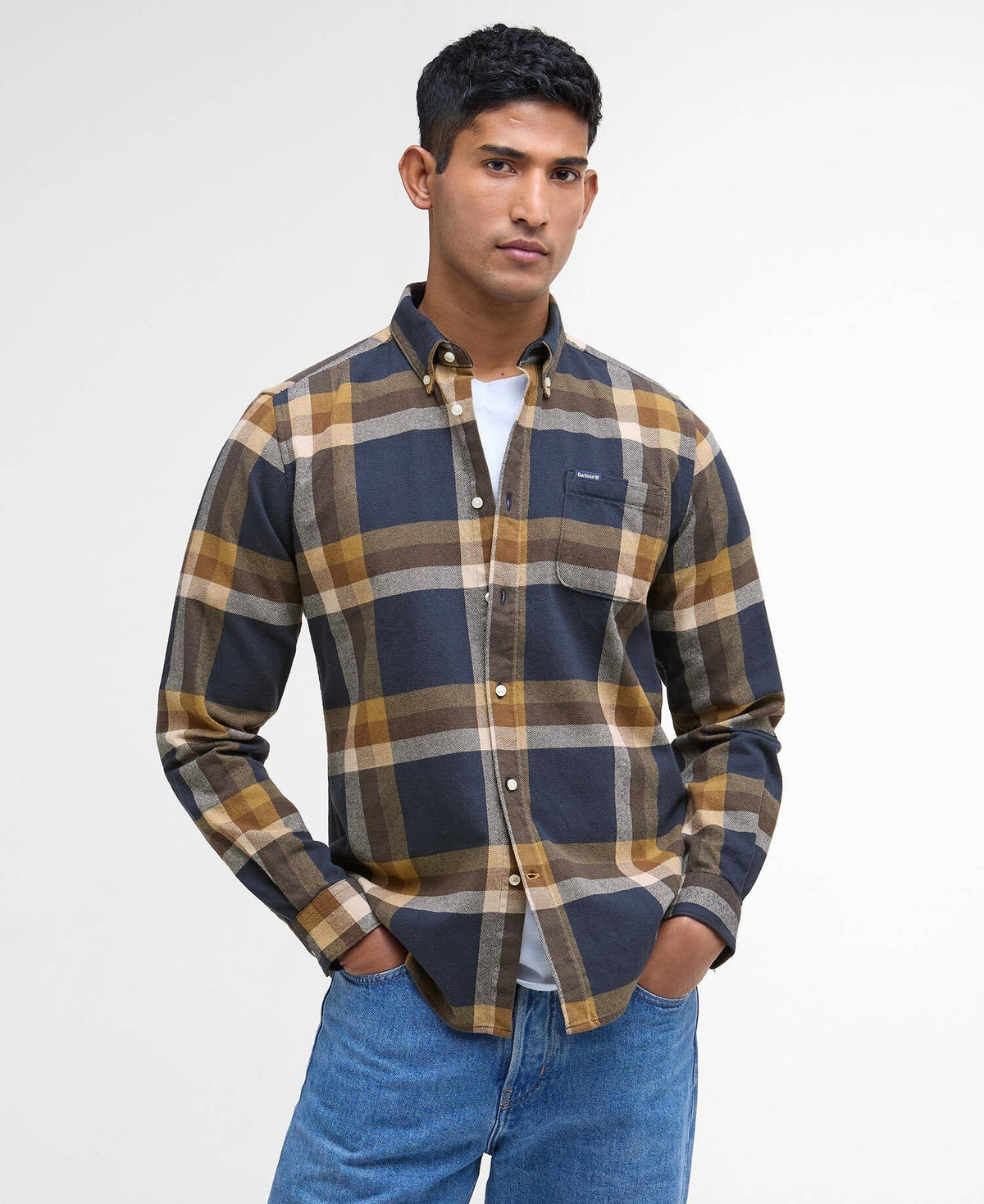 Barbour Folley Tailored Checked Shirt - Classic Navy