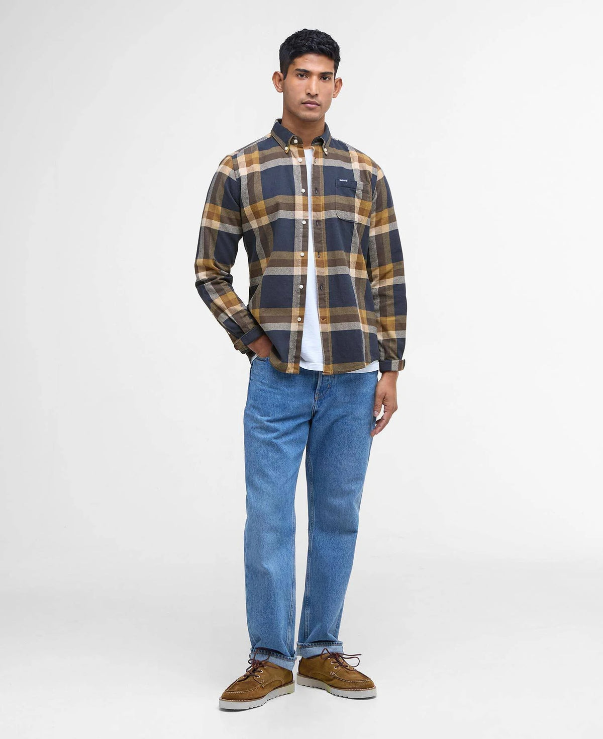 Barbour Folley Tailored Checked Shirt - Classic Navy