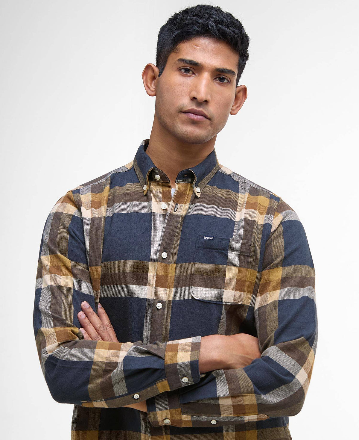 Barbour Folley Tailored Checked Shirt - Classic Navy