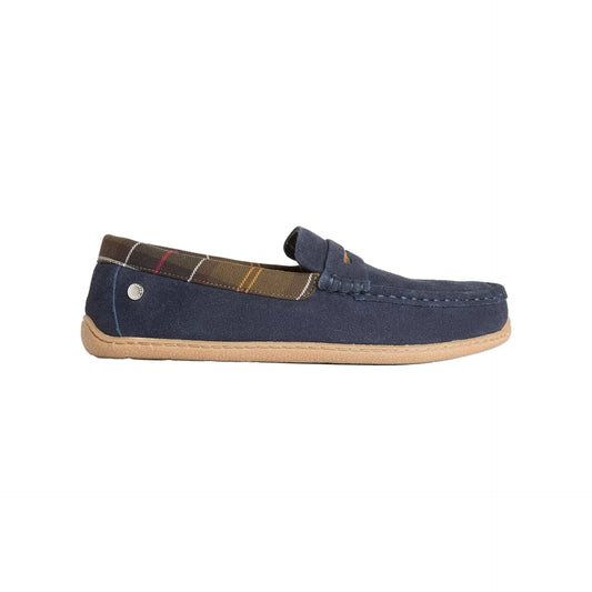 Barbour Albert Slippers - Navy Suede