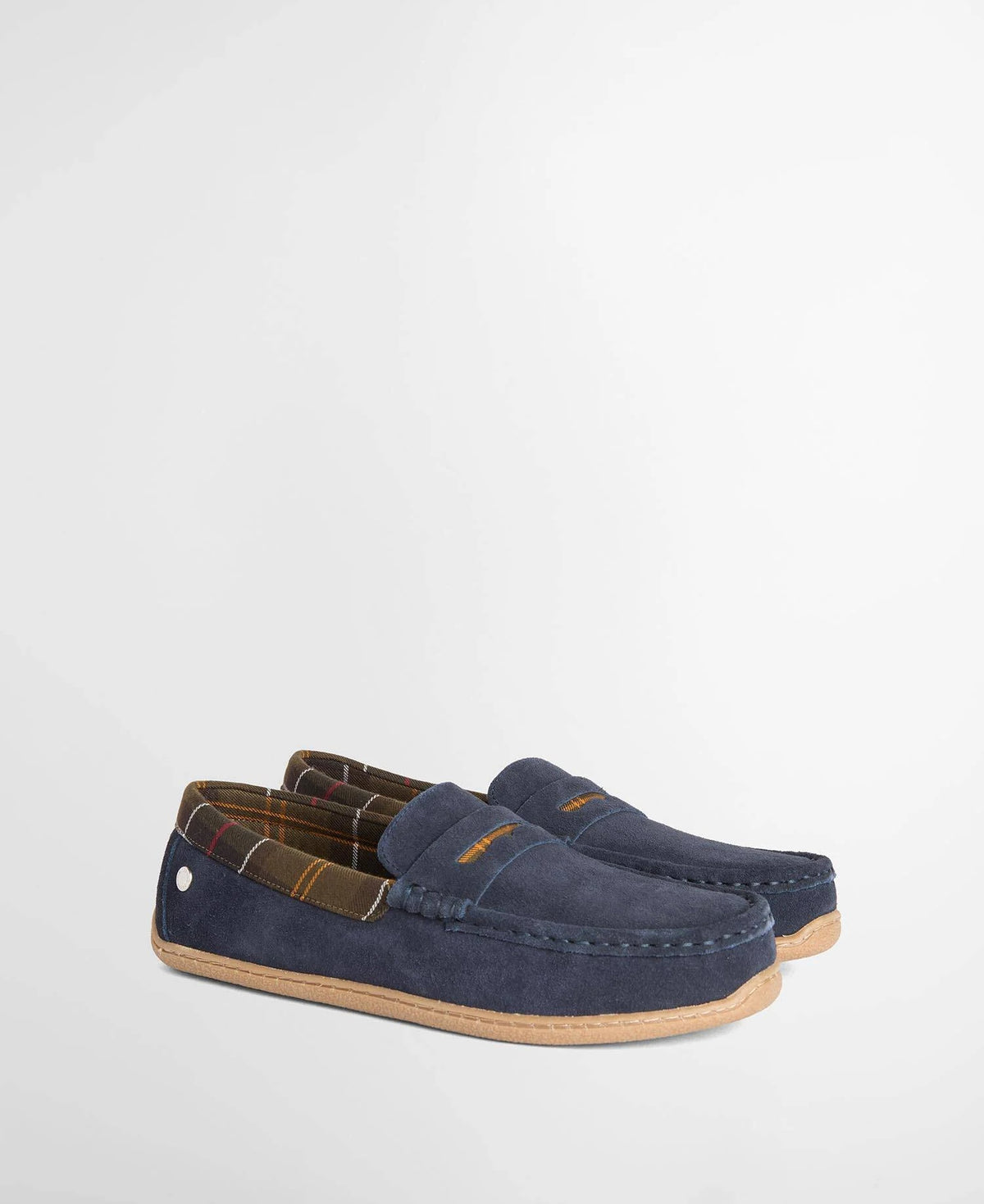 Barbour Albert Slippers - Navy Suede