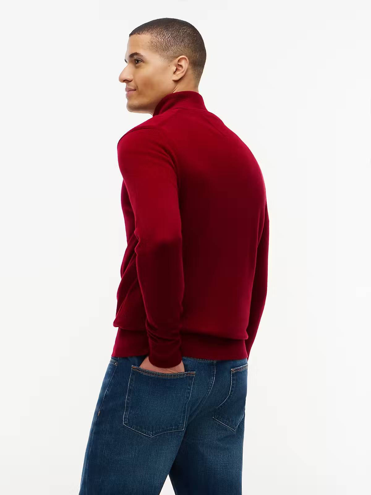 Tommy Hilfiger Pima Cotton Half Zip Sweater – Regatta Red