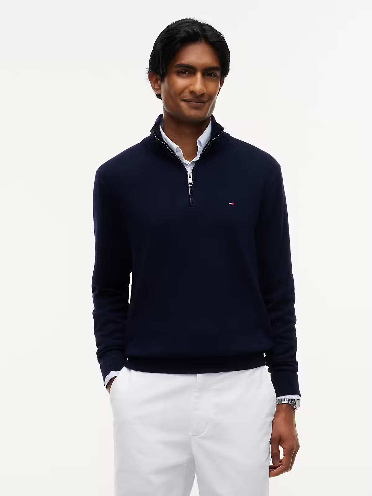 Tommy Hilfiger Pima Cotton Half Zip Sweater