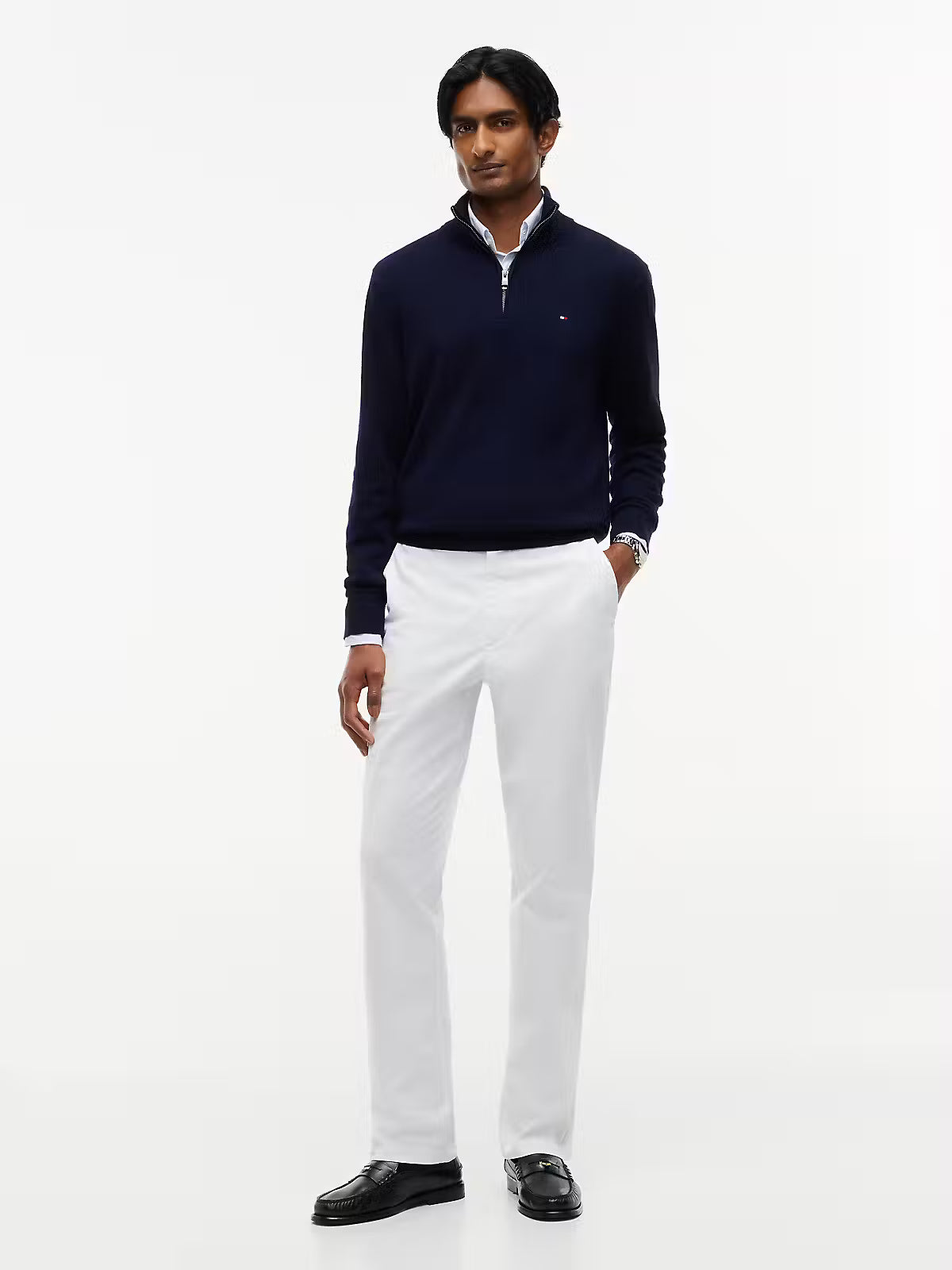 Tommy Hilfiger Pima Cotton Half Zip Sweater