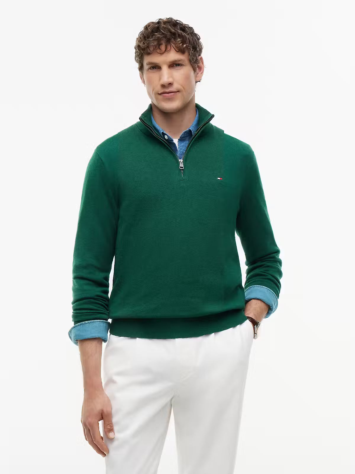 Tommy Hilfiger Pima Cotton Half Zip Sweater