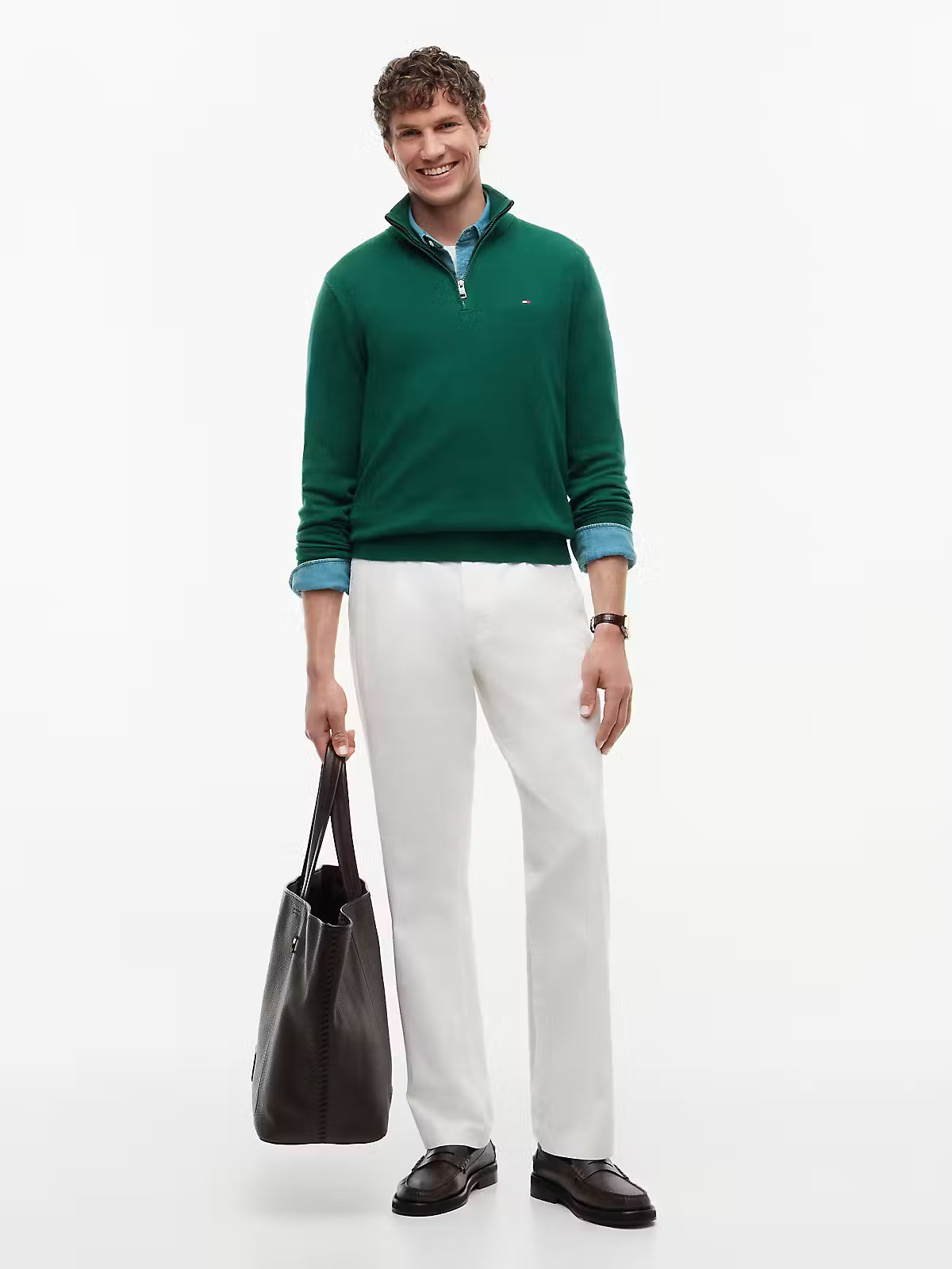 Tommy Hilfiger Pima Cotton Half Zip Sweater