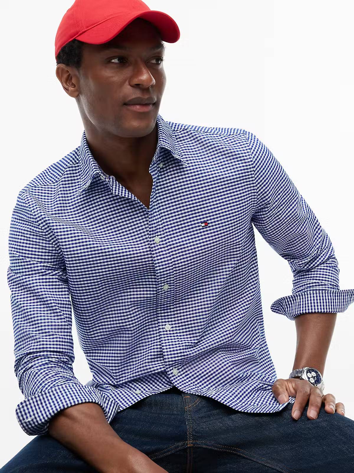 Tommy Hilfiger Heritage Oxford Gingham Regular Fit Shirt – Royal Blue
