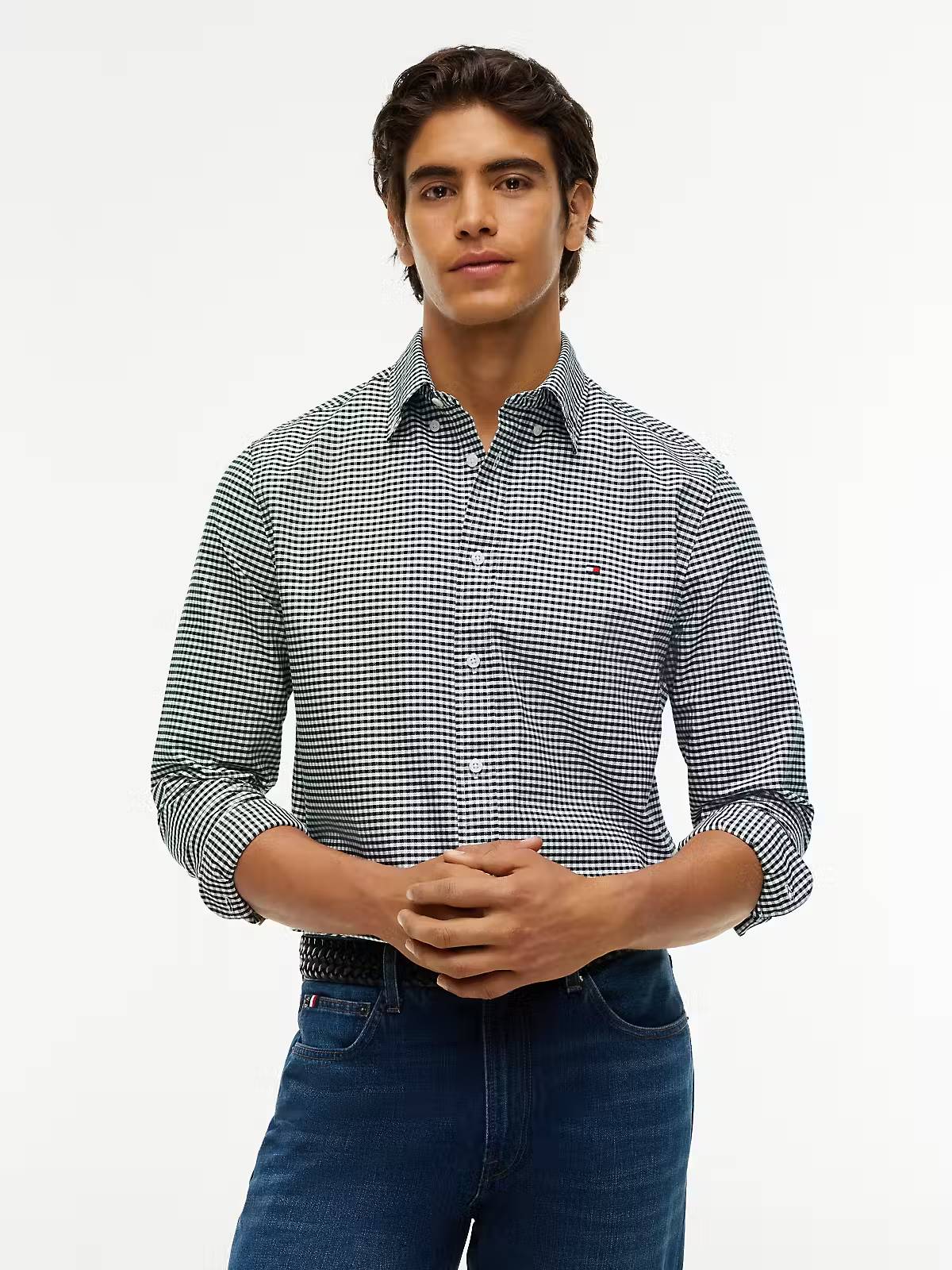 Tommy Hilfiger Heritage Oxford Gingham Regular Fit Shirt – Green
