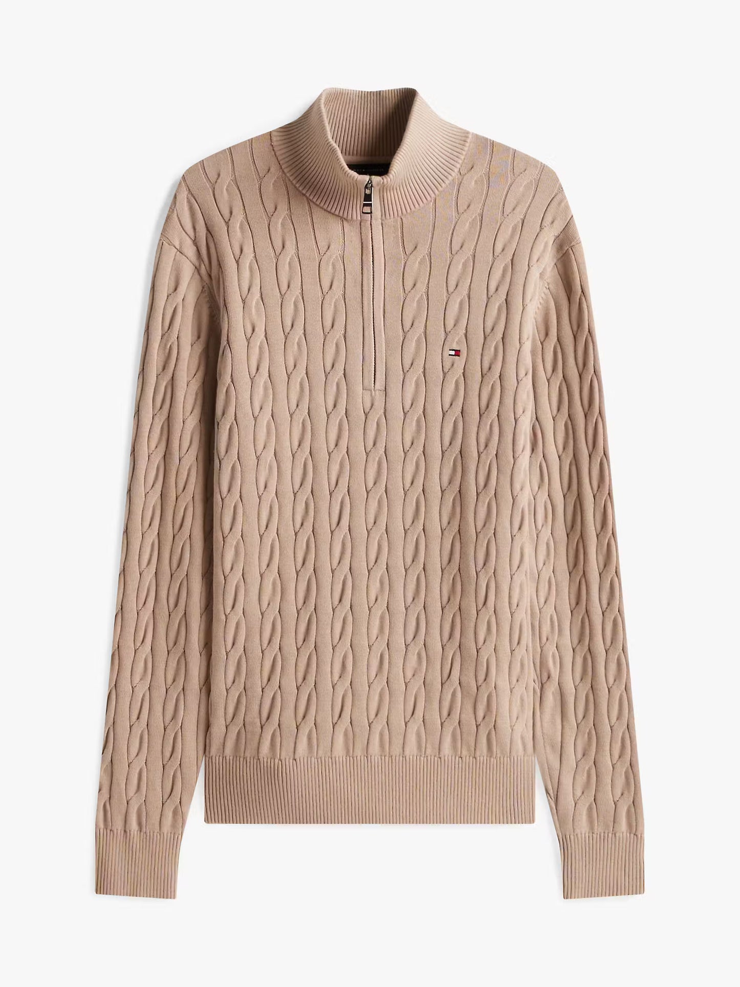 Classic Cotton Cable Knit Half Zip Jumper