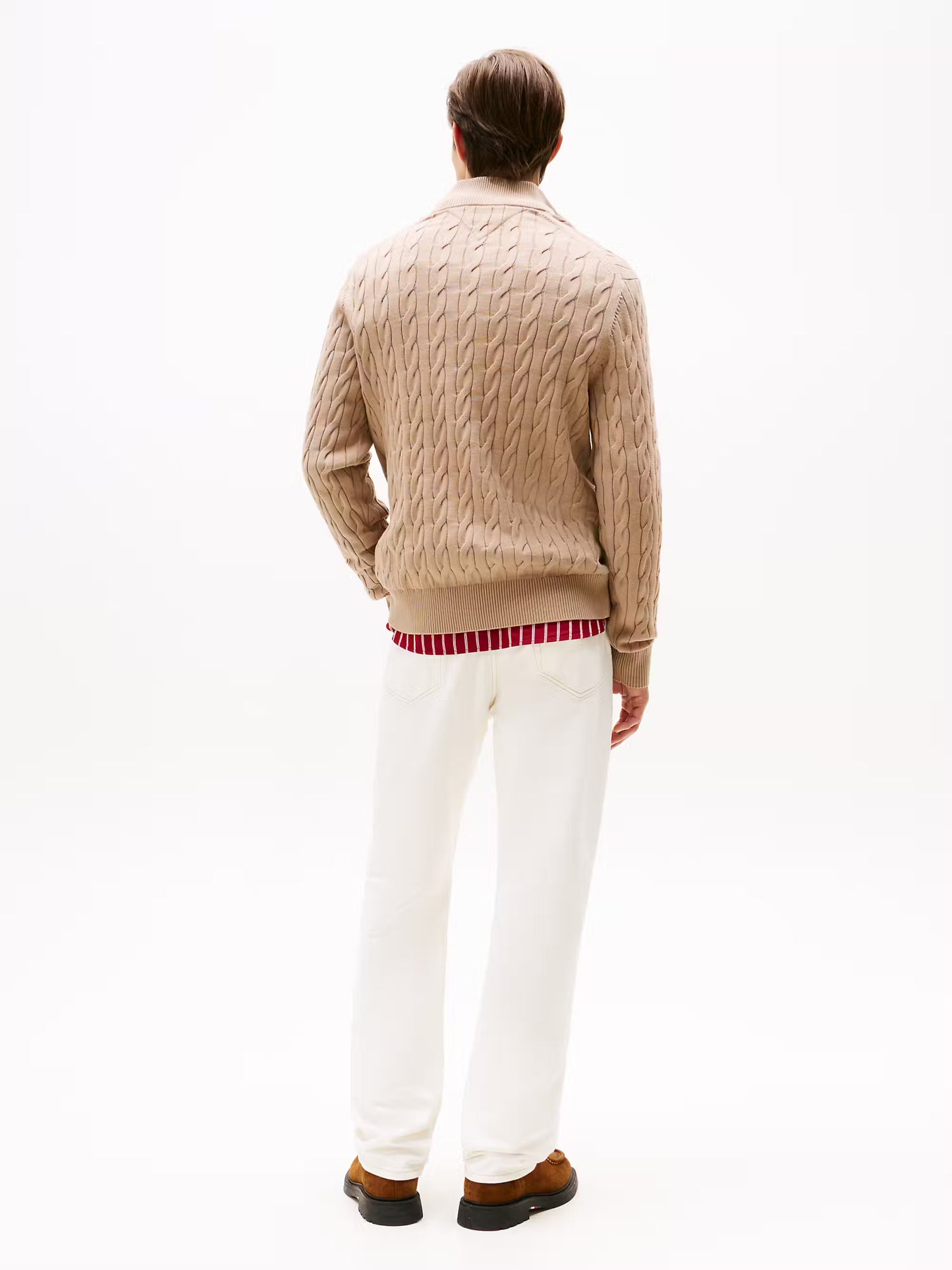 Classic Cotton Cable Knit Half Zip Jumper