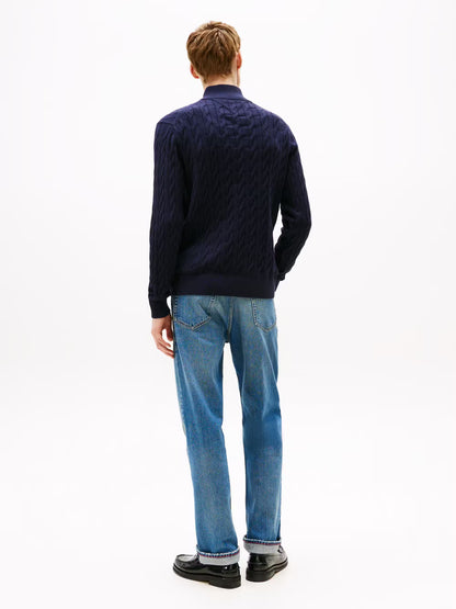Classic Cotton Cable Knit Half Zip Jumper