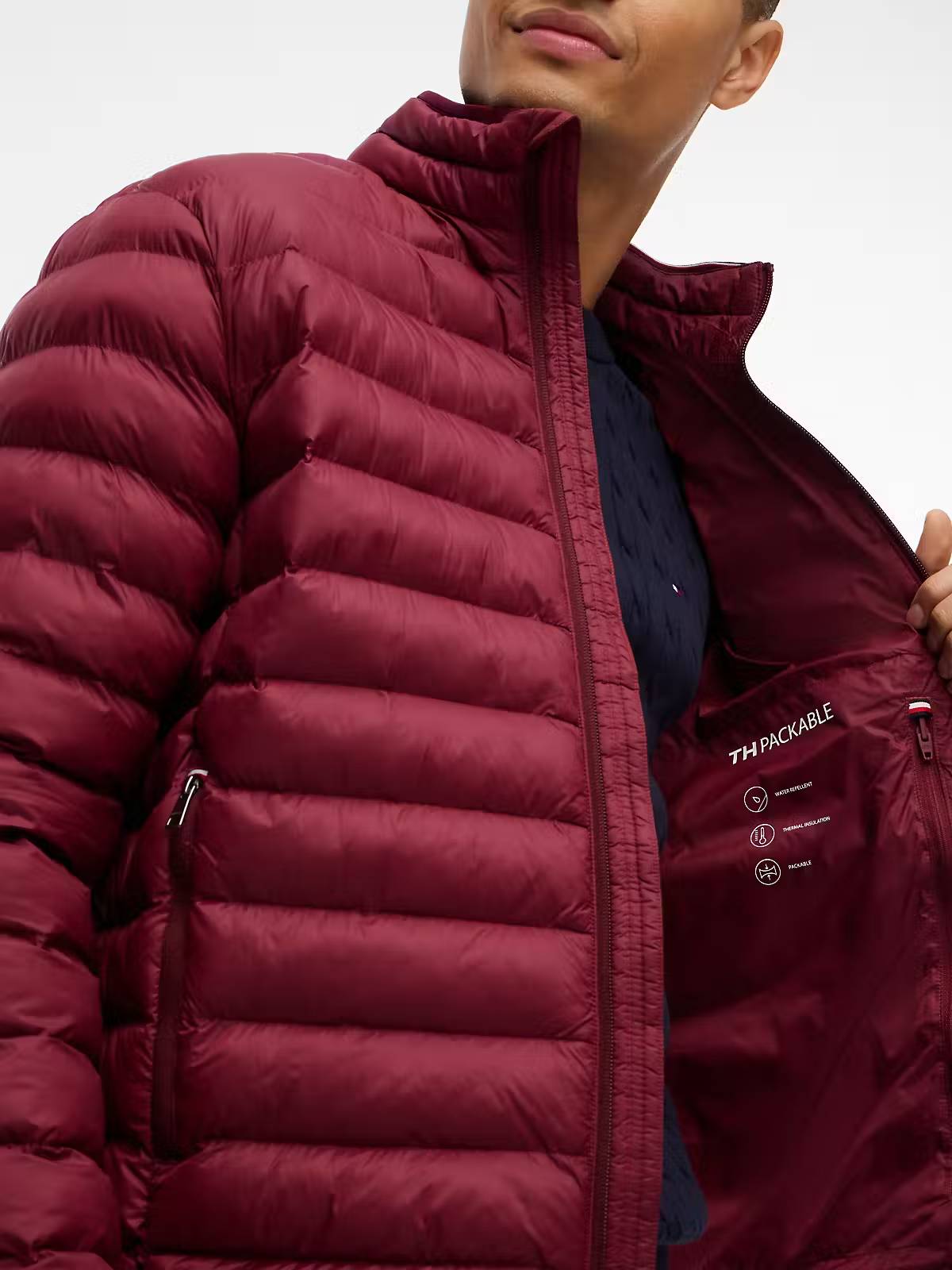 Tommy Hilfiger Packable Padded Jacket – Burgundy