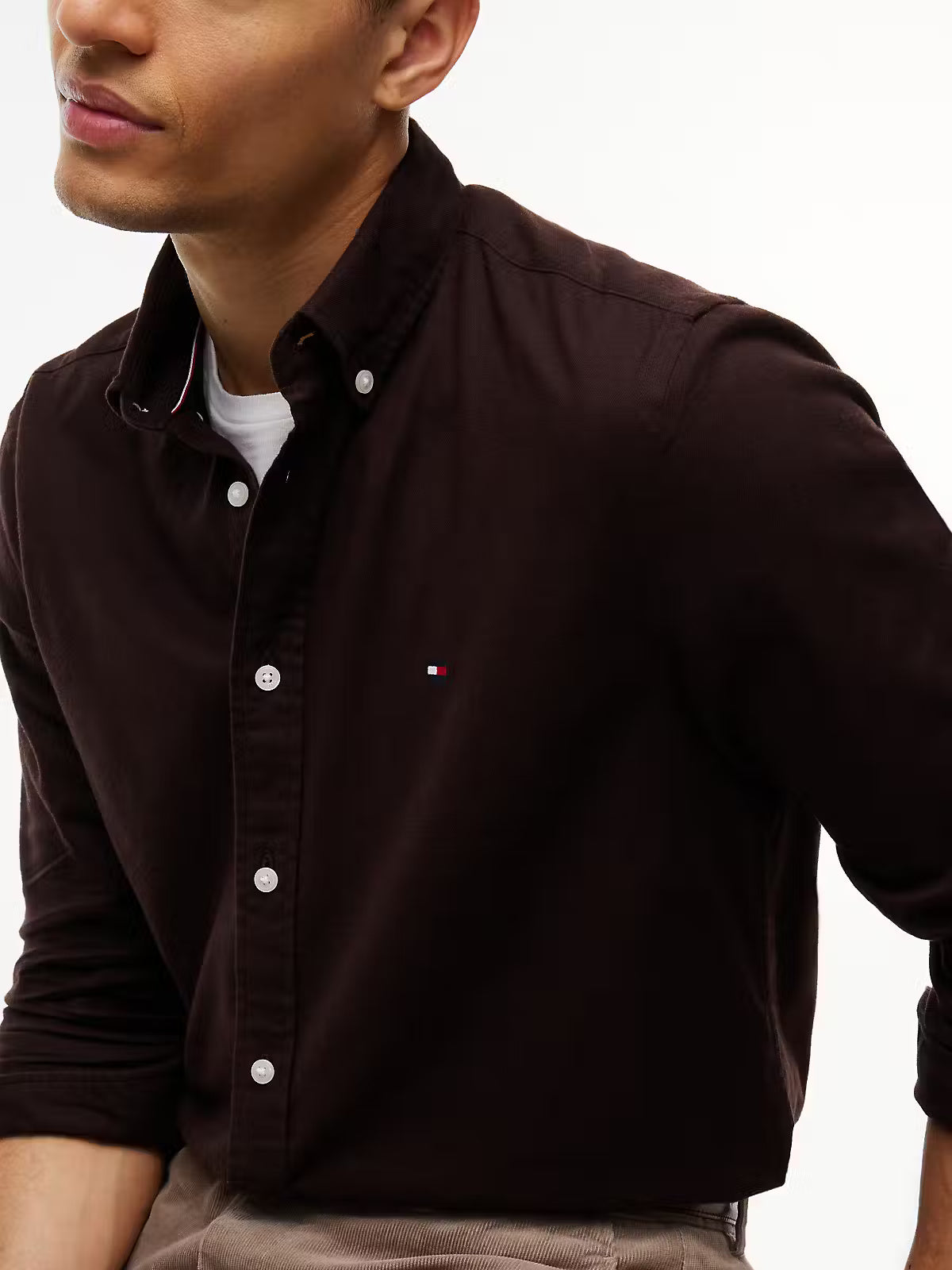 Tommy Hilfiger TH Flex Regular Fit Flannel Shirt – Chocolate
