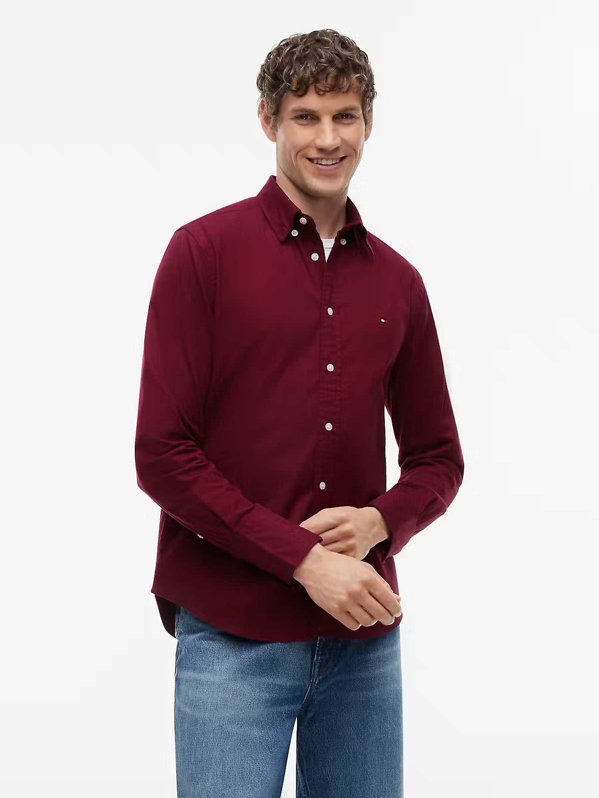 Tommy Hilfiger TH Flex Flannel Shirt – Deep Rouge