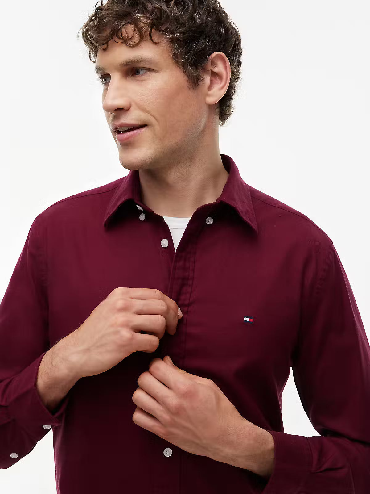 Tommy Hilfiger TH Flex Flannel Shirt – Deep Rouge