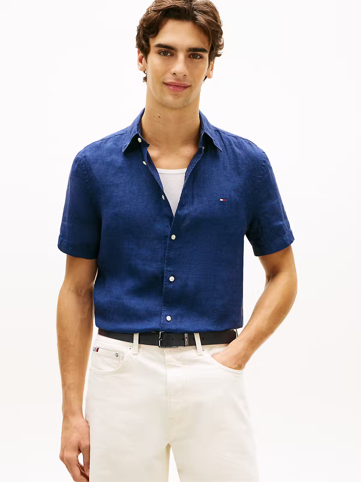 Tommy Hilfiger Washed Linen Short-sleeved Shirt