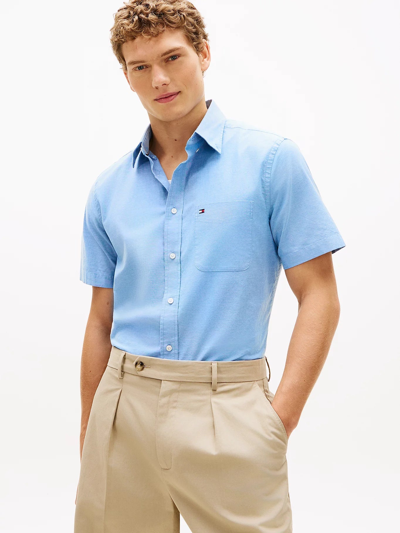 Tommy Hilfiger Regular Fit Lightweight Short Sleeve Oxford Shirt