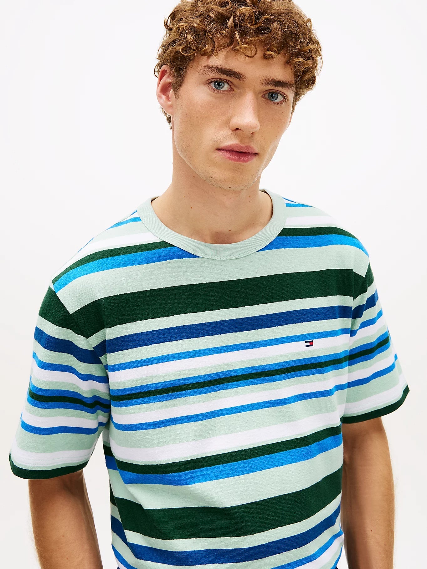 Tommy Hilfiger Stripe Crepe Jersey Relaxed T-Shirt
