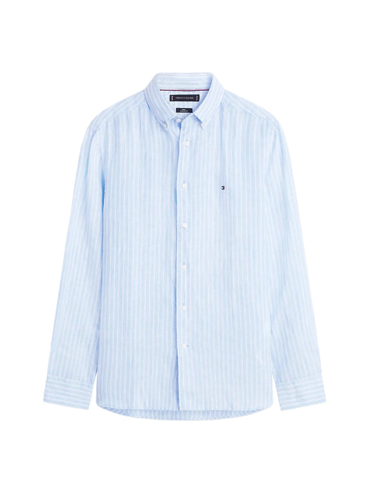 Tommy Hilfiger Regular Fit Bengal Stripe Pure Linen Shirt