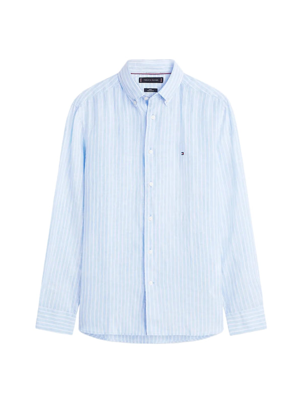 Tommy Hilfiger Regular Fit Bengal Stripe Pure Linen Shirt