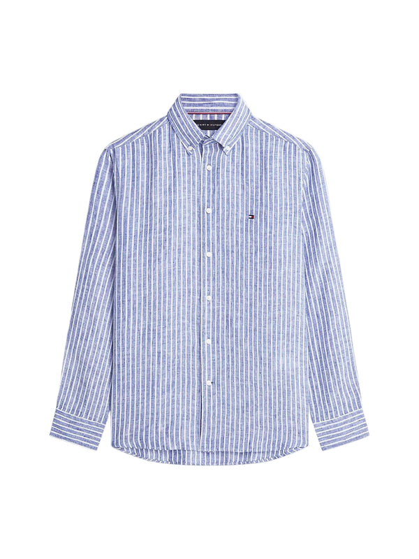 Tommy Hilfiger Regular Fit Bengal Stripe Pure Linen Shirt