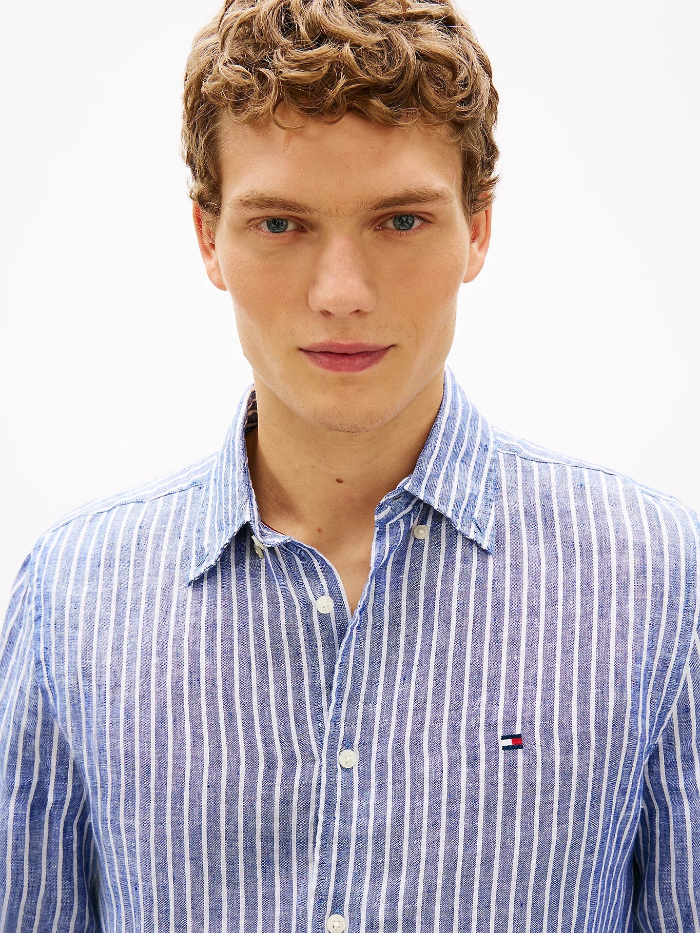 Tommy Hilfiger Regular Fit Bengal Stripe Pure Linen Shirt