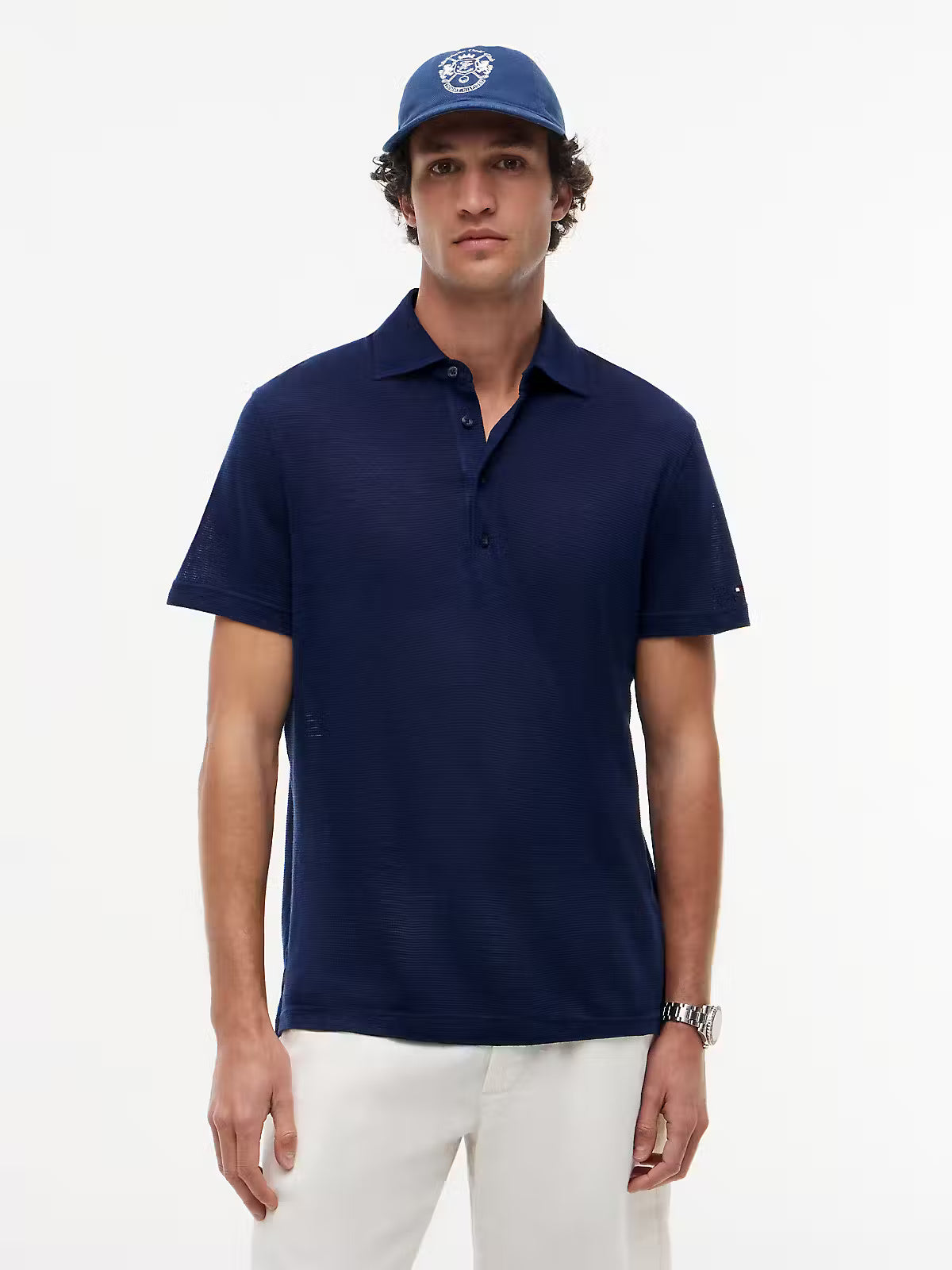 Tommy Hilfiger New York Label Regular Fit Linen Blend Polo Shirt