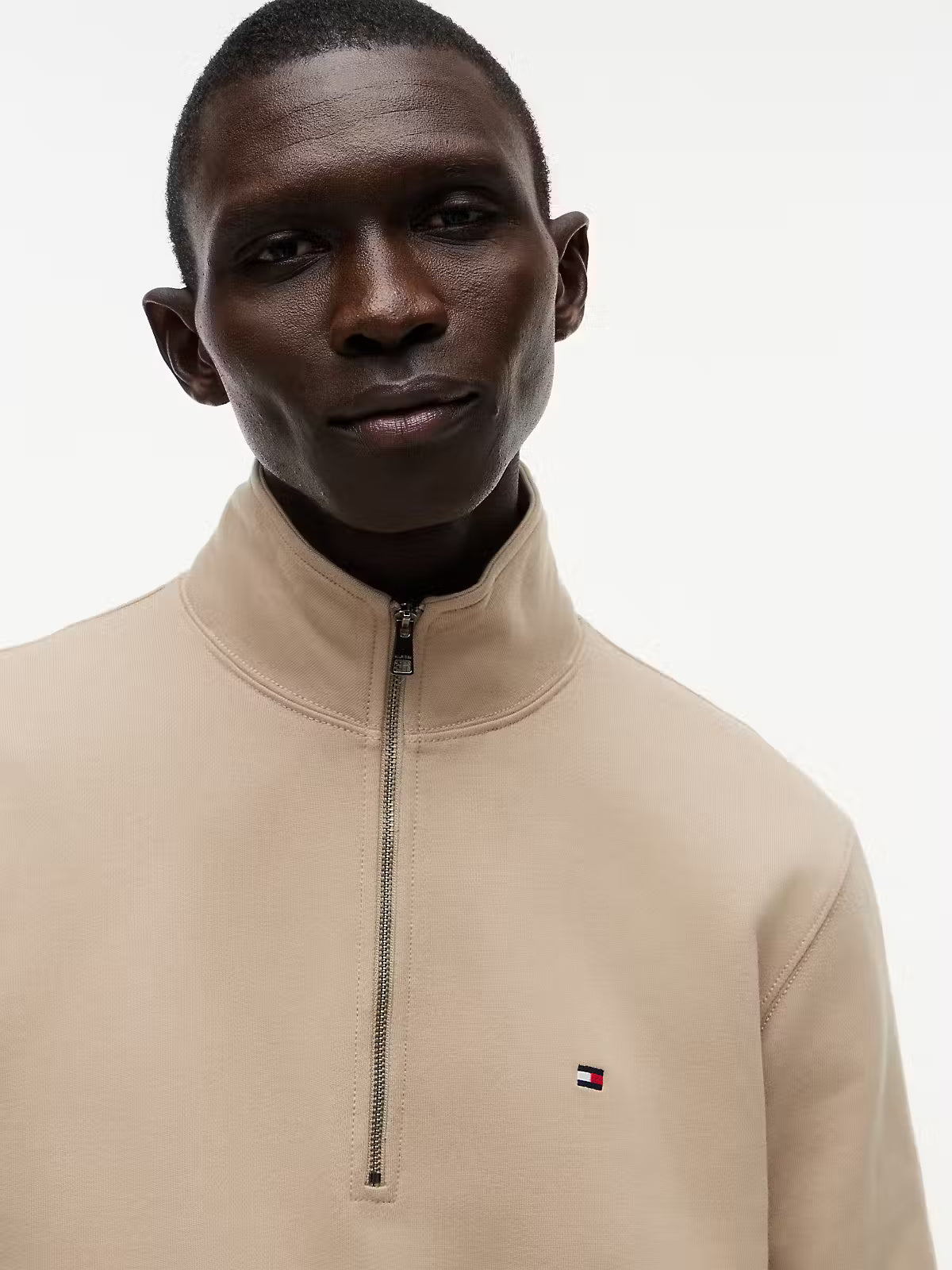 Tommy HIlfiger Flag Embroidery Terry Quarter-Zip Jumper