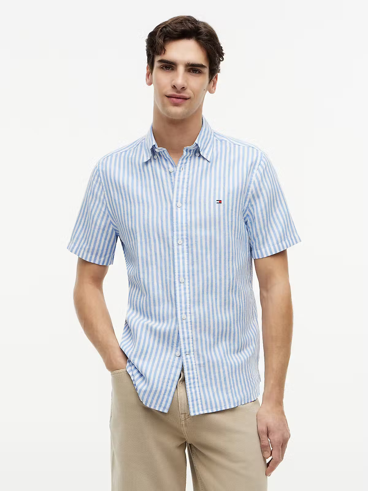 Tommy Hilfiger Linen Blend Bengal Stripe S/S Shirt