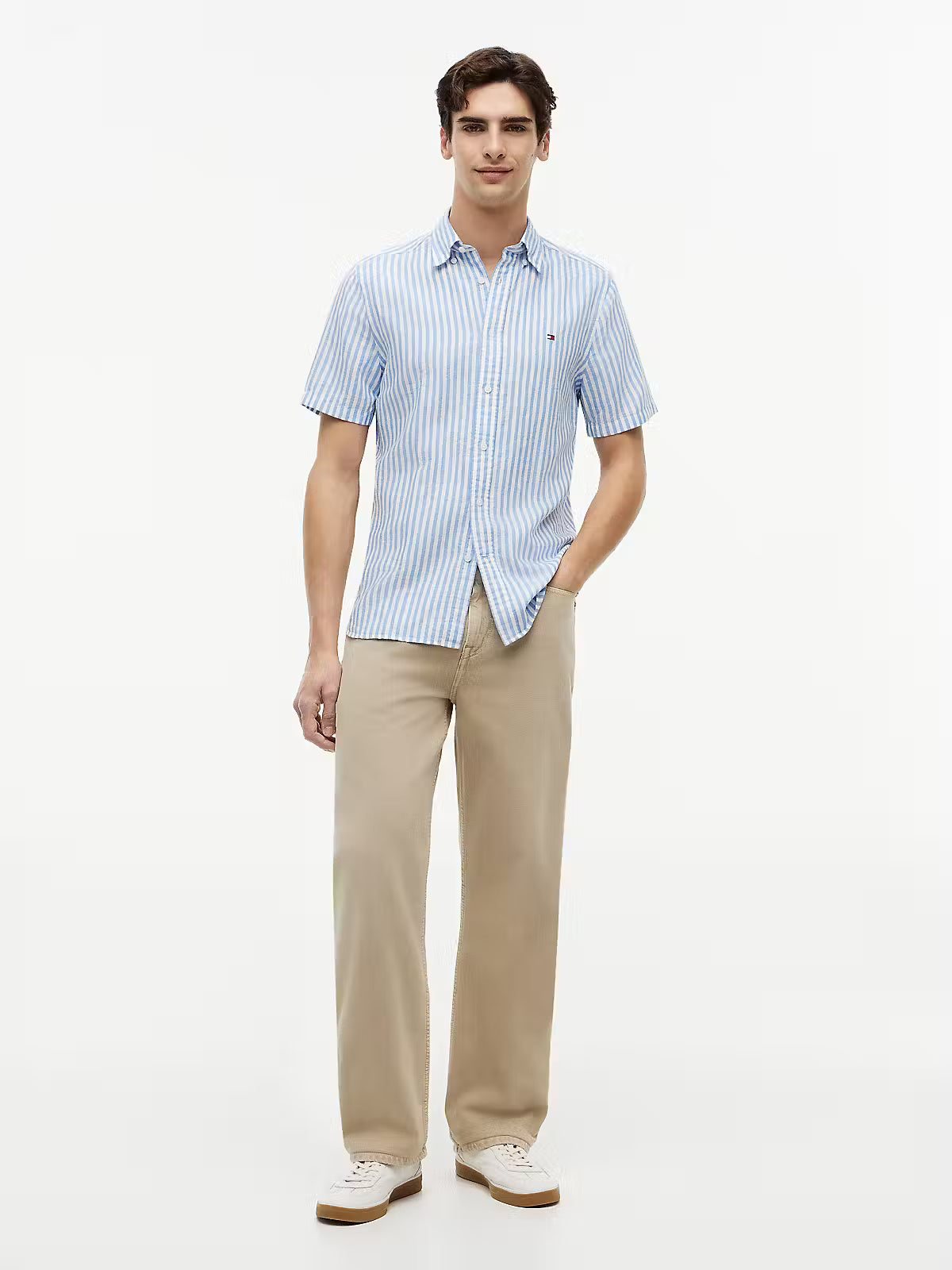 Tommy Hilfiger Linen Blend Bengal Stripe S/S Shirt