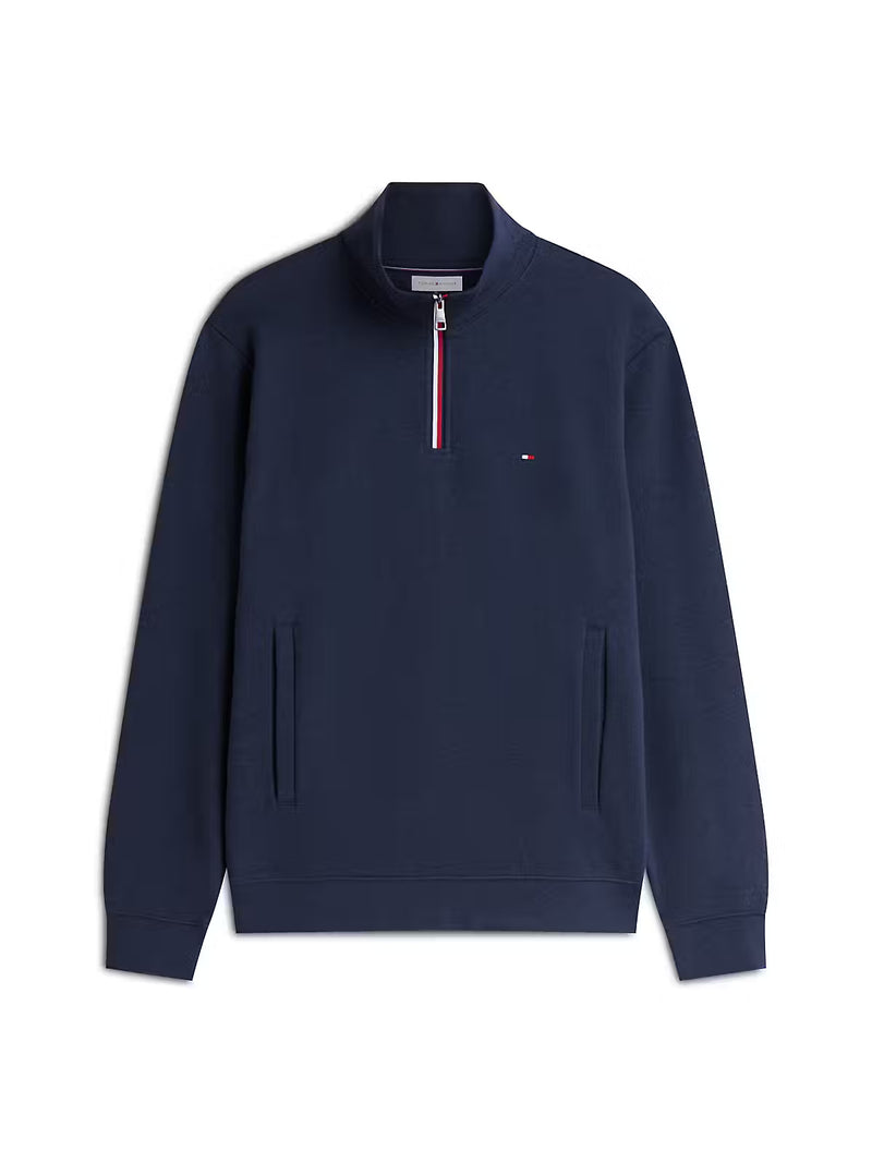 Tommy Hilfiger Tipping Terry Quarter Zip Sweatshirt
