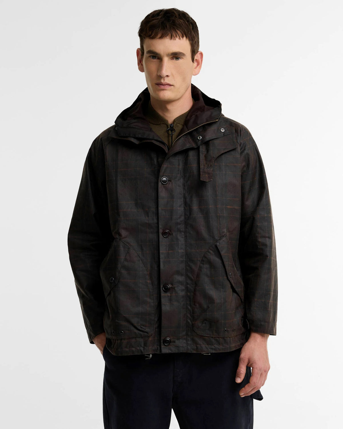Barbour Re-Engineered Tartan Keiss Waxed Parka - Muted Tartan