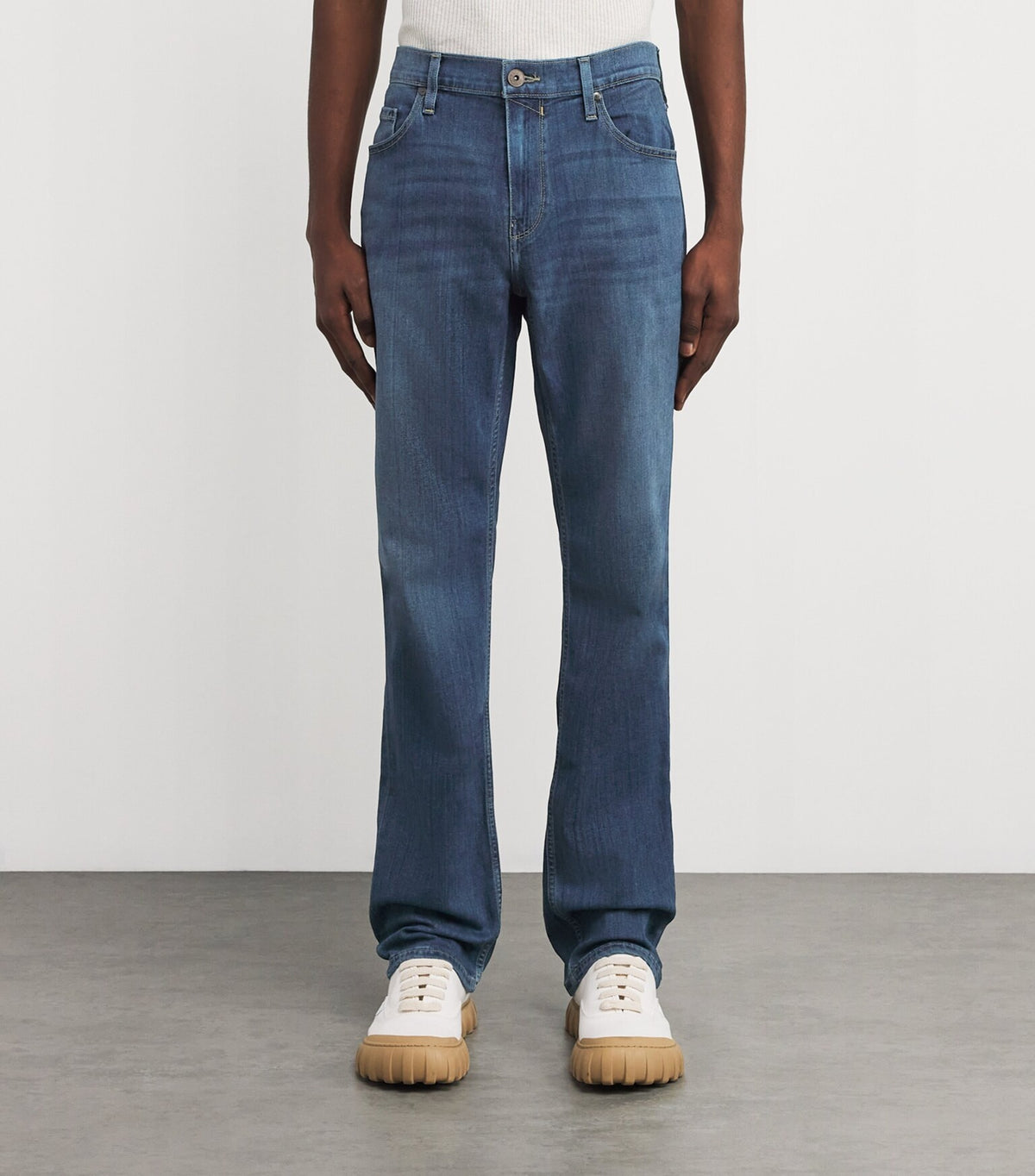 PAIGE Normandie Jeans – Birch Medium Blue Wash Straight Leg Men's Jeans