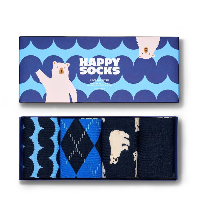 Happy Socks Polar Bear 4-Pack Socks Gift Set – Blue