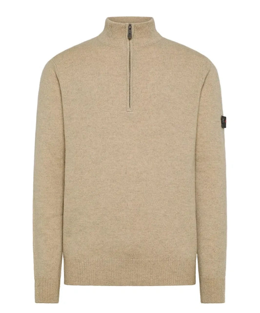 Peuterey Yak Wool Sweater with Half Zip - Jute