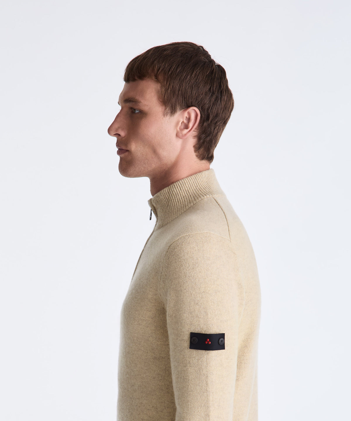Peuterey Yak Wool Sweater with Half Zip - Jute