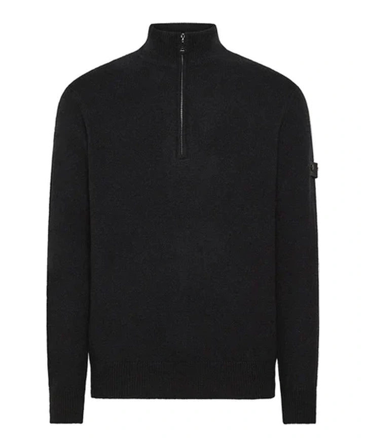 Peuterey Yak Wool Sweater with Half Zip - Navy