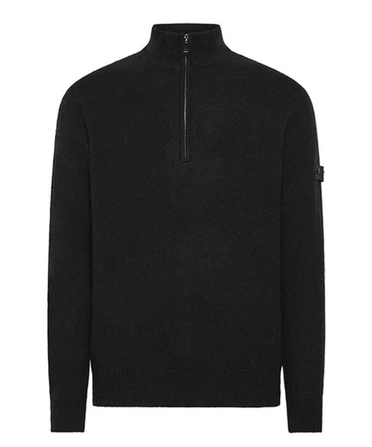 Peuterey Yak Wool Sweater with Half Zip - Navy