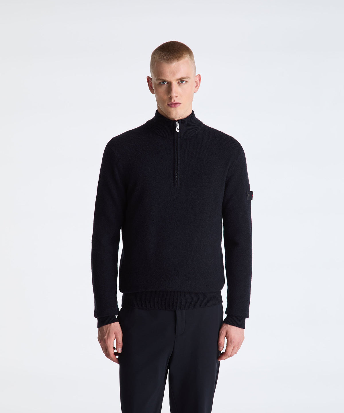 Peuterey Yak Wool Sweater with Half Zip - Navy