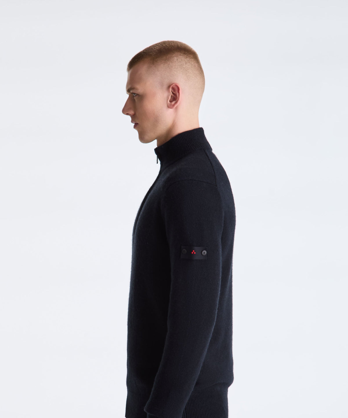 Peuterey Yak Wool Sweater with Half Zip - Navy