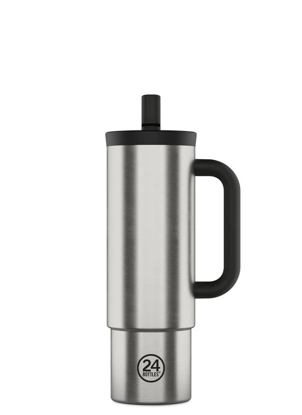 24 Bottles 800ml Straw Cup Brushed Steel