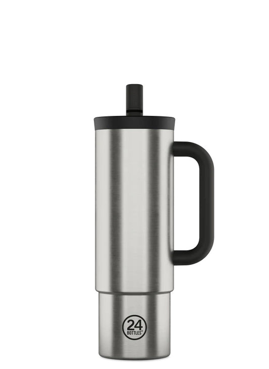 24 Bottles 800ml Straw Cup Brushed Steel