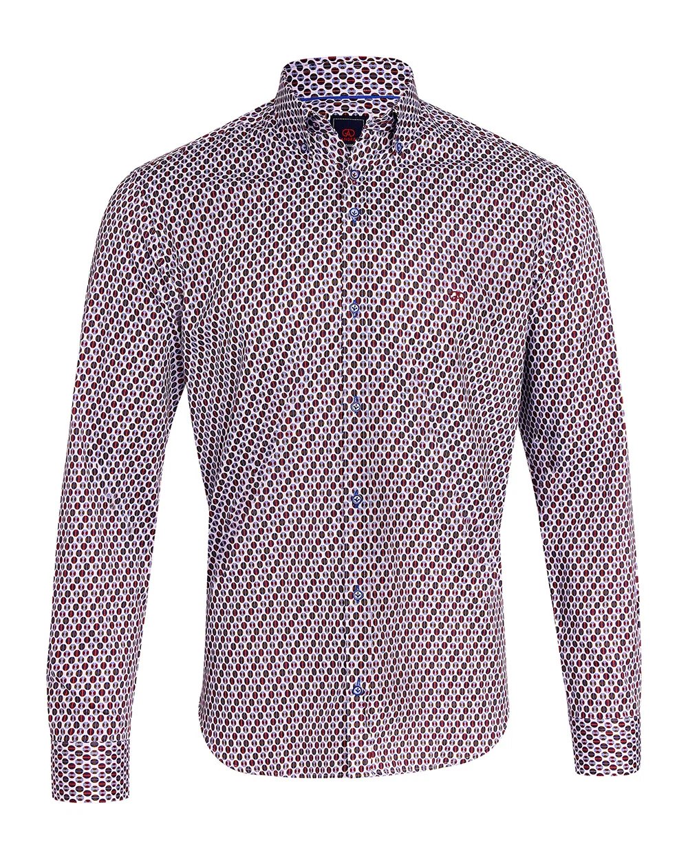 André Sexton Pattern Shirt – Burgundy