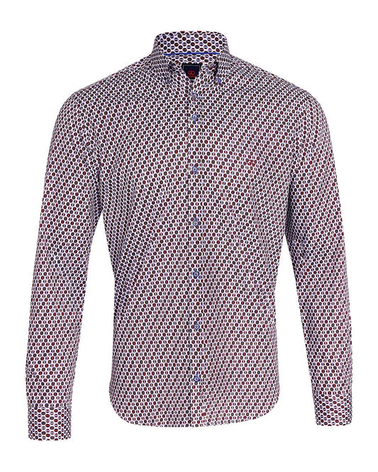 André Sexton Pattern Shirt – Burgundy