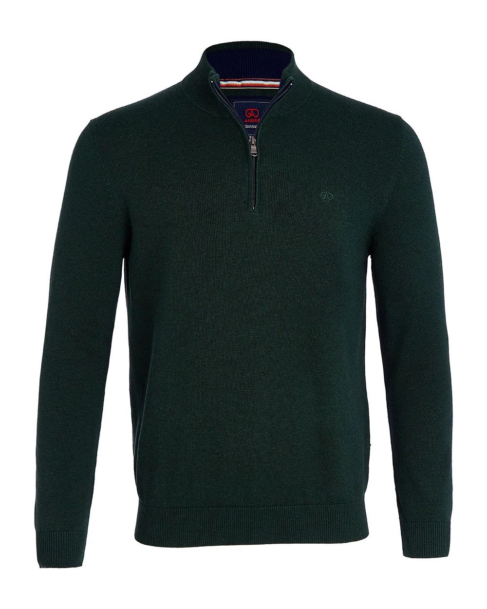 André Tory Half Zip Jumper – Forest Green