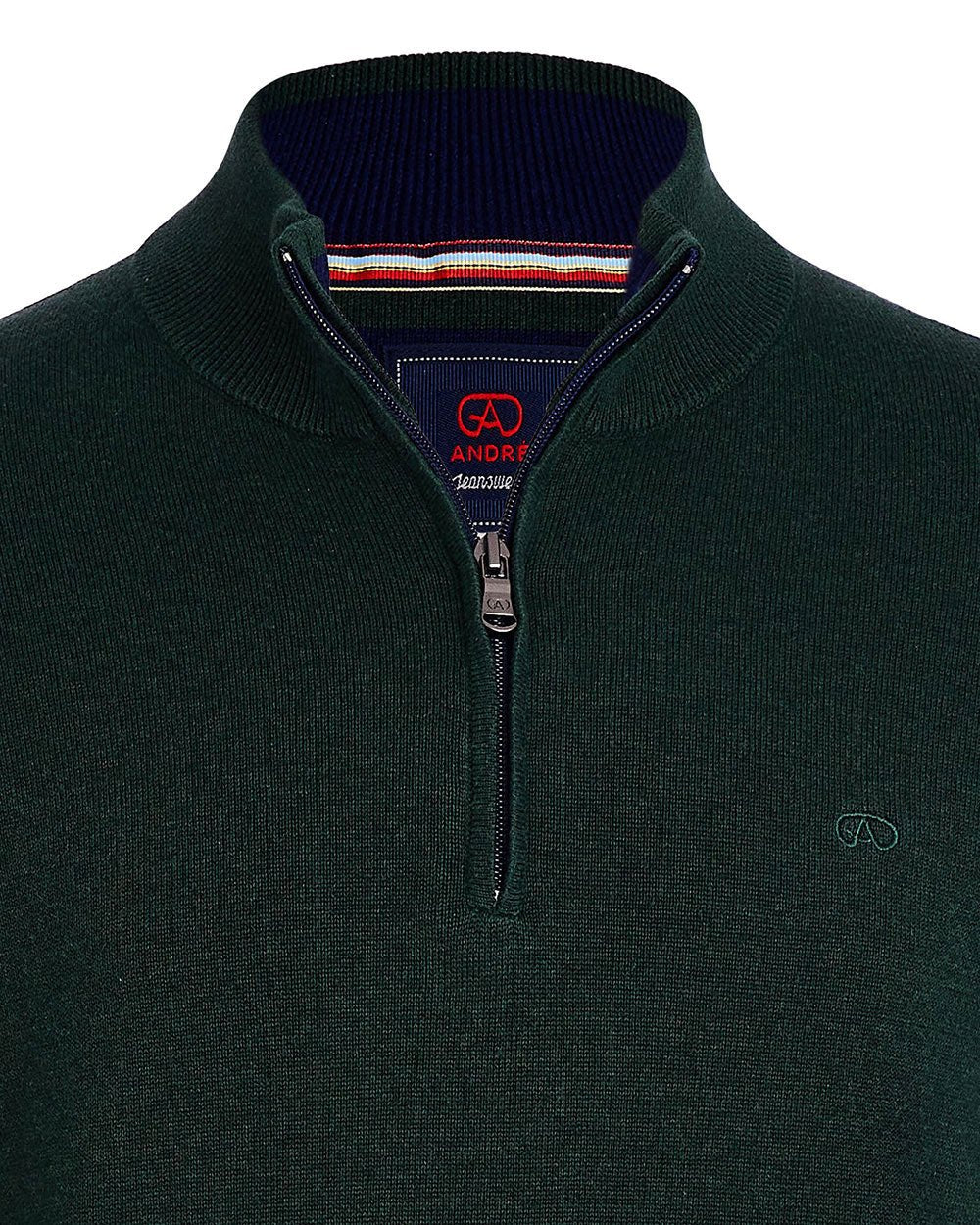 André Tory Half Zip Jumper – Forest Green